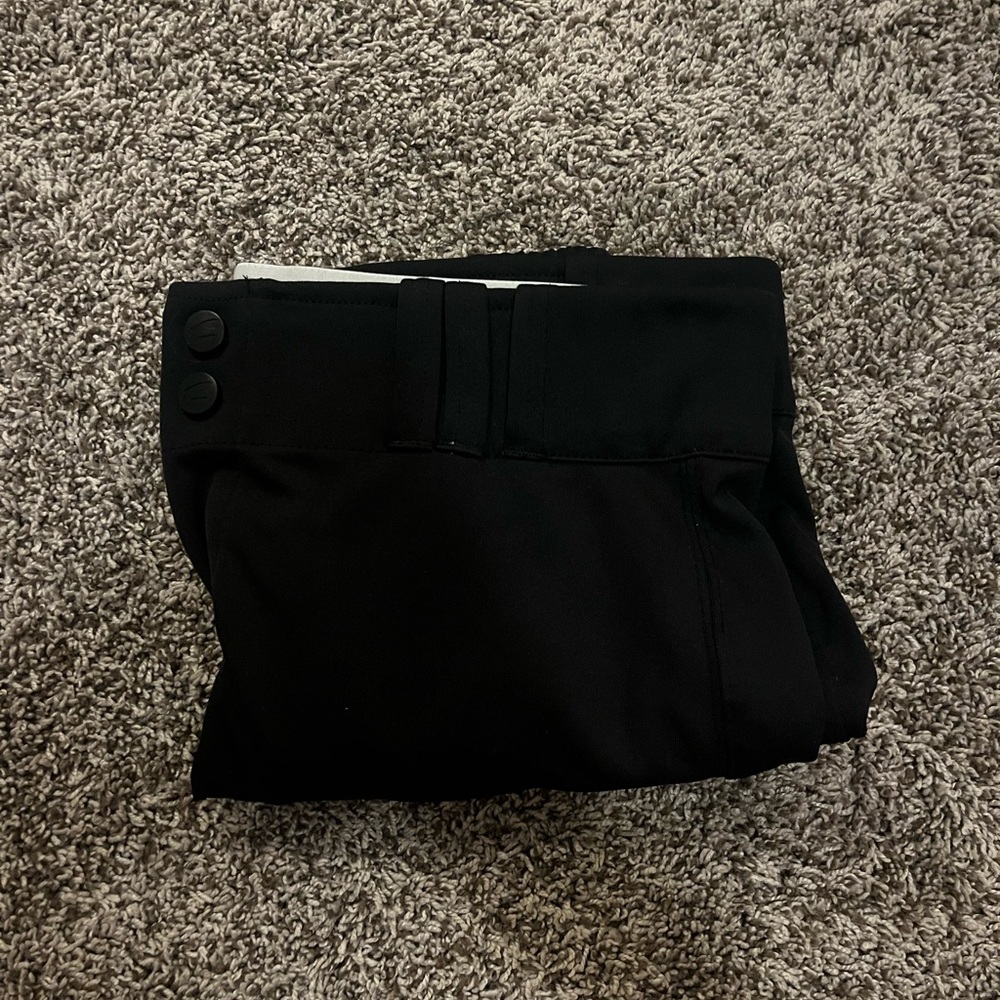 Black Button-Detail Pants